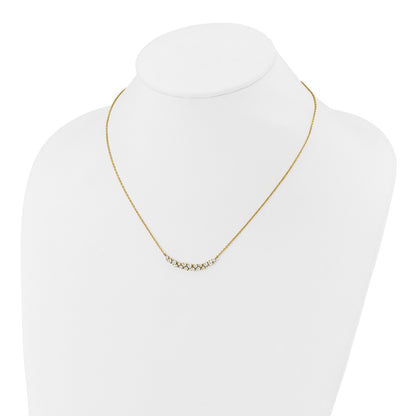 14k Yellow Gold 7/8 Ct. Lab Grown Diamond VS/SI+ G+ 17.75 inch Fancy Bar Necklace