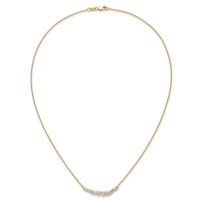 14k Yellow Gold 7/8 Ct. Lab Grown Diamond VS/SI+ G+ 17.75 inch Fancy Bar Necklace