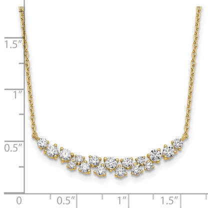 14k Yellow Gold 7/8 Ct. Lab Grown Diamond VS/SI+ G+ 17.75 inch Fancy Bar Necklace