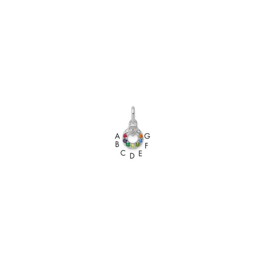 14K White Gold Wg Dia. Heart w/7 Birthstone Mother's Circle Pend Semi-Mount