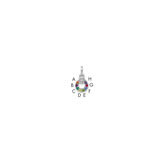 14K White Gold Wg Dia. Heart w/8 Birthstone Mother's Circle Pend Semi-Mount