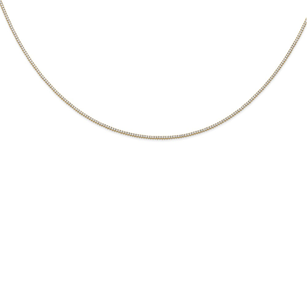 14K Yellow Gold True Origin 8 1/10 Carat Lab Grown Diamond Vs Def 20 Inch Tennis Necklace