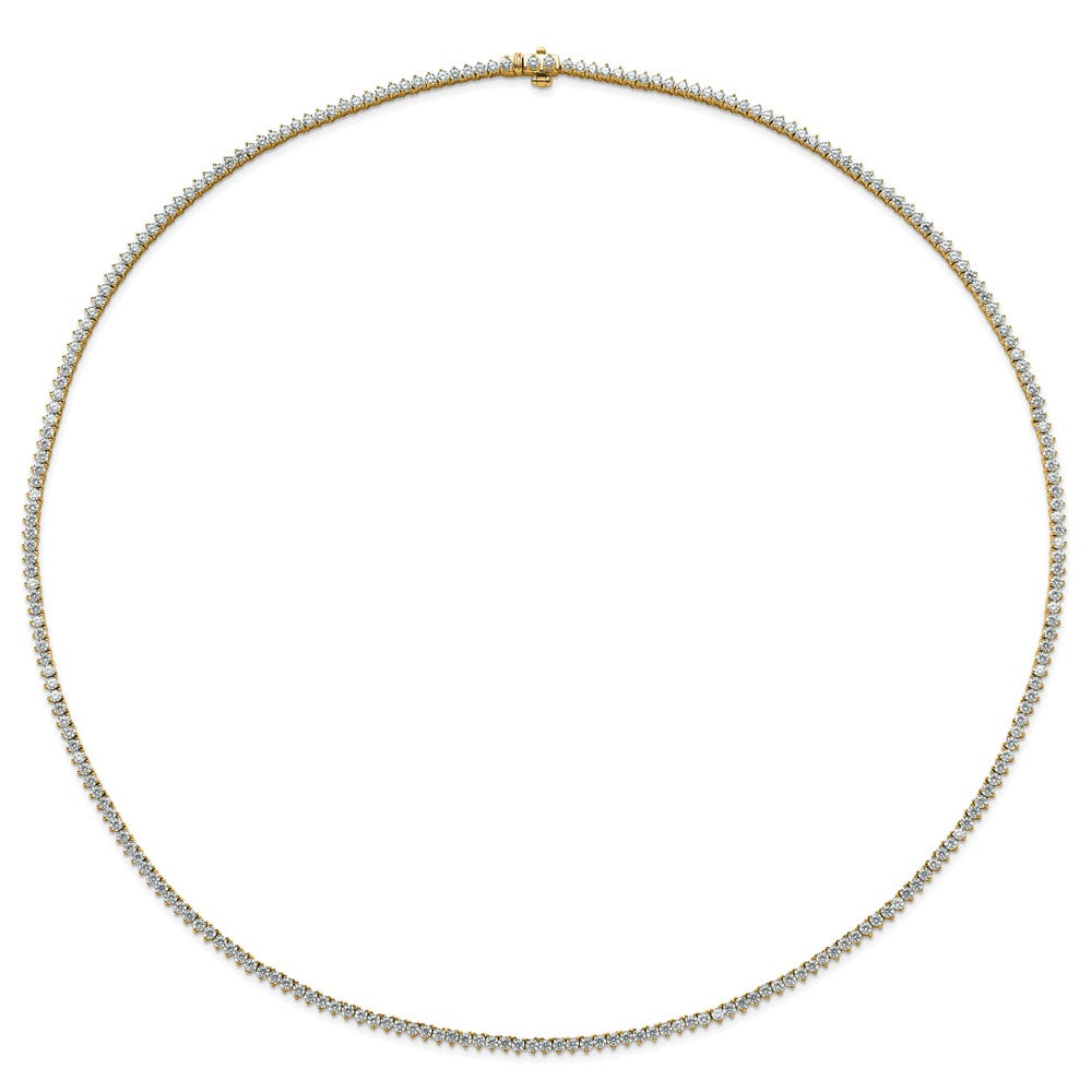 14K Yellow Gold True Origin 8 1/10 Carat Lab Grown Diamond Vs Def 20 Inch Tennis Necklace