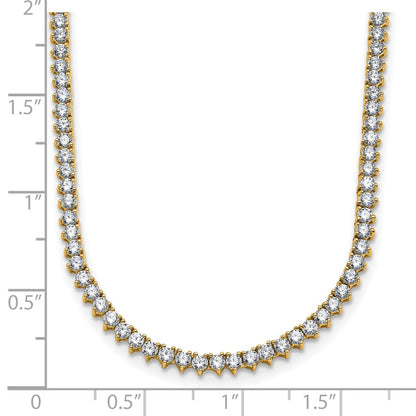 14K Yellow Gold True Origin 8 1/10 Carat Lab Grown Diamond Vs Def 20 Inch Tennis Necklace