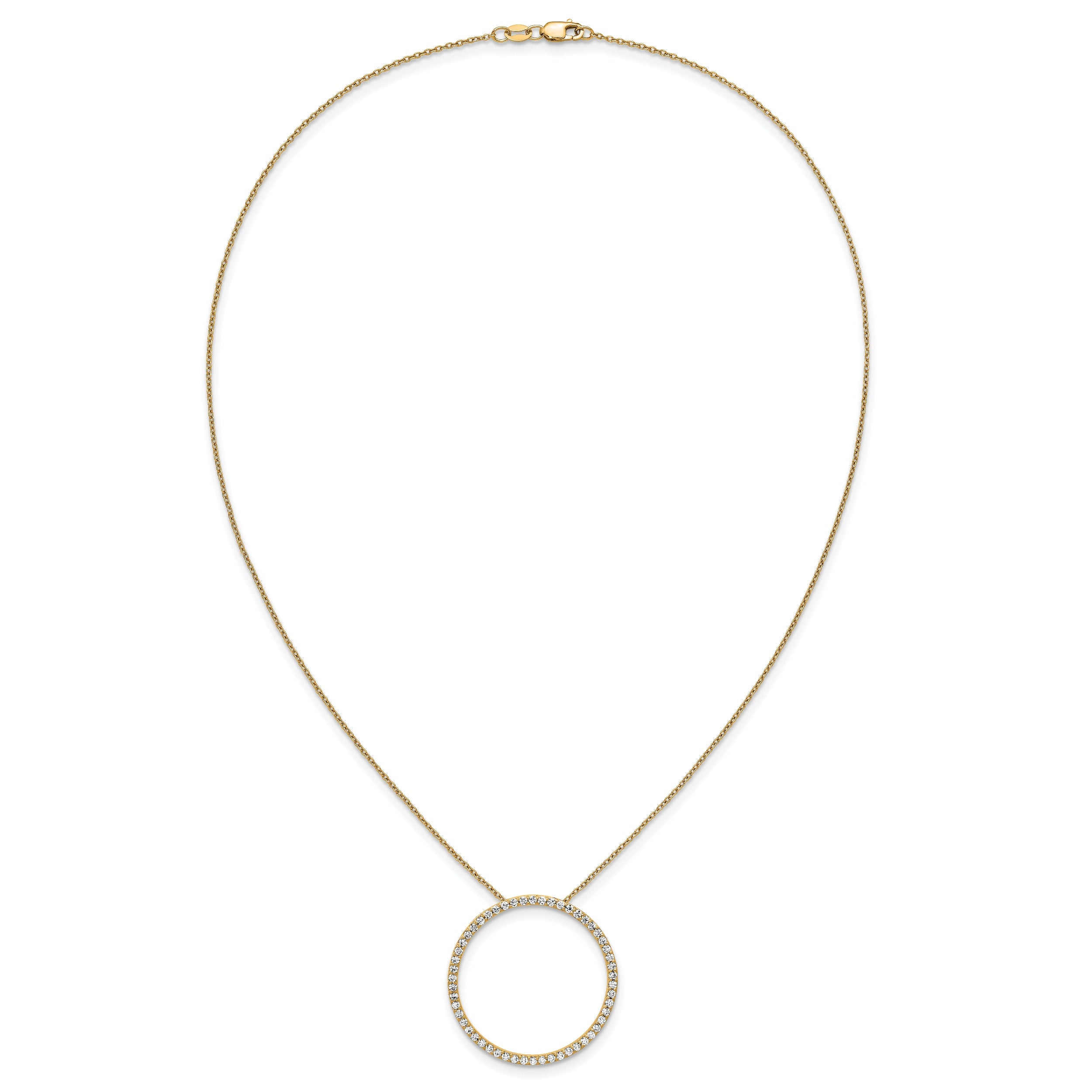 14K Yellow Gold True Origin 1 Carat Lab Grown Diamond Vs Def 18 Inch Eternity Pendant Necklace