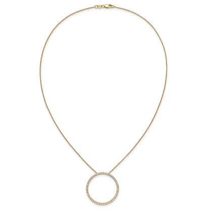 14K Yellow Gold True Origin 1 Carat Lab Grown Diamond Vs Def 18 Inch Eternity Pendant Necklace