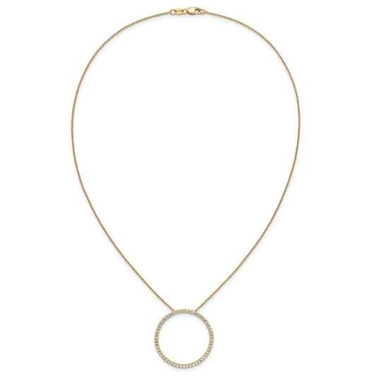 14K Yellow Gold True Origin 1 Carat Lab Grown Diamond Vs Def 18 Inch Eternity Pendant Necklace