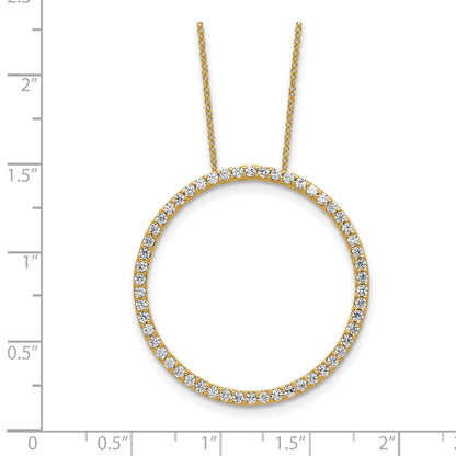 14K Yellow Gold True Origin 1 Carat Lab Grown Diamond Vs Def 18 Inch Eternity Pendant Necklace