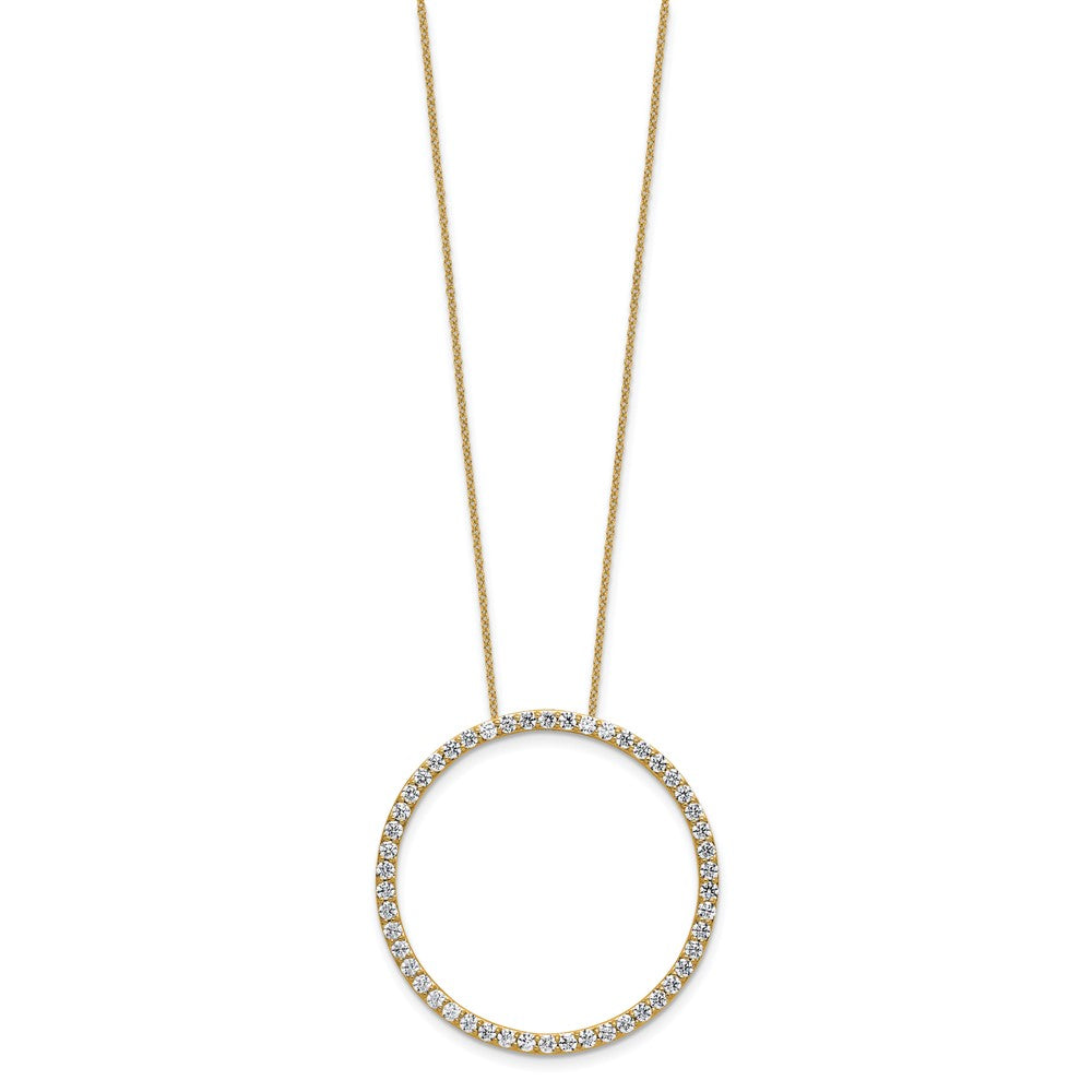 14K Yellow Gold True Origin 2 Carat Lab Grown Diamond Vs Def 18 Inch Eternity Pendant Necklace