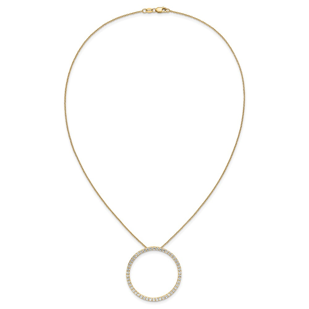 14K Yellow Gold True Origin 2 Carat Lab Grown Diamond Vs Def 18 Inch Eternity Pendant Necklace