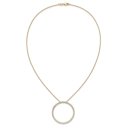 14K Yellow Gold True Origin 2 Carat Lab Grown Diamond Vs Def 18 Inch Eternity Pendant Necklace