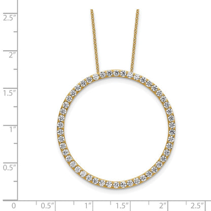 14K Yellow Gold True Origin 2 Carat Lab Grown Diamond Vs Def 18 Inch Eternity Pendant Necklace