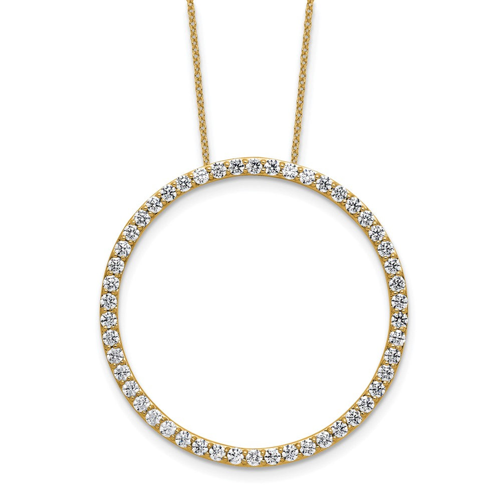 14K Yellow Gold True Origin 2 Carat Lab Grown Diamond Vs Def 18 Inch Eternity Pendant Necklace