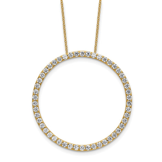 14K Yellow Gold True Origin 2 Carat Lab Grown Diamond Vs Def 18 Inch Eternity Pendant Necklace