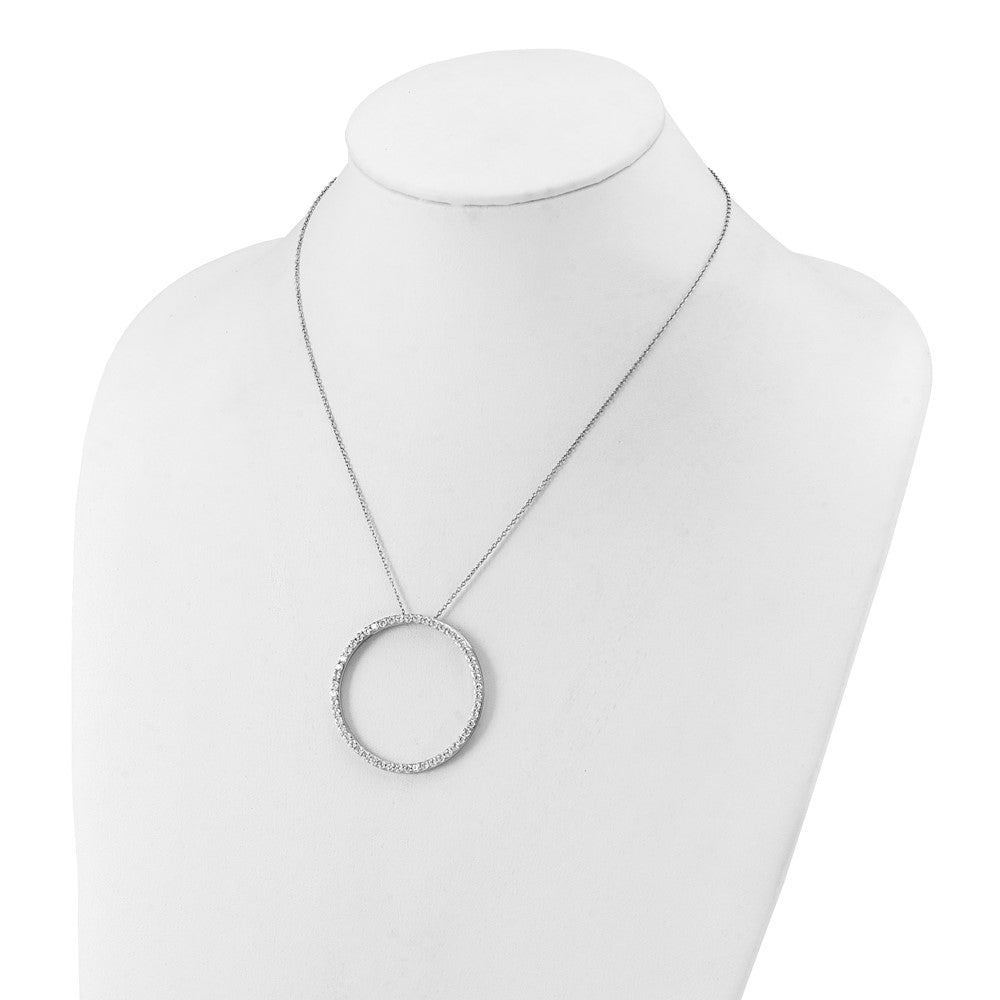 14K White Gold True Origin 3 Carat Lab Grown Diamond Vs Def 18 Inch Eternity Pendant Necklace