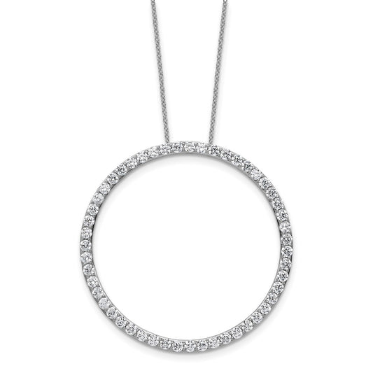 14K White Gold True Origin 3 Carat Lab Grown Diamond Vs Def 18 Inch Eternity Pendant Necklace