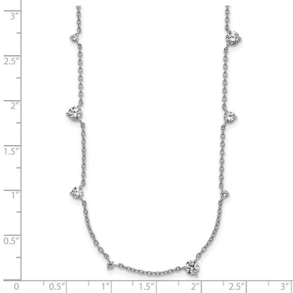 14K White Gold True Origin 2 1/10 Carat Lab Grown Diamond Vs Def Ten Station 16 Inch Necklace
