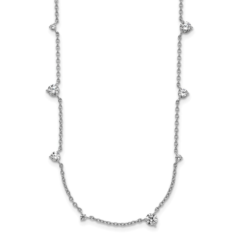 14K White Gold True Origin 2 1/10 Carat Lab Grown Diamond Vs Def Ten Station 16 Inch Necklace