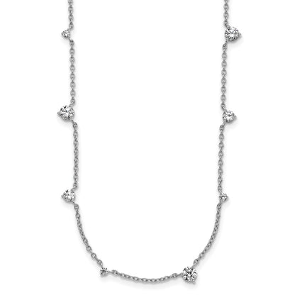 14K White Gold True Origin 2 1/10 Carat Lab Grown Diamond Vs Def Ten Station 16 Inch Necklace