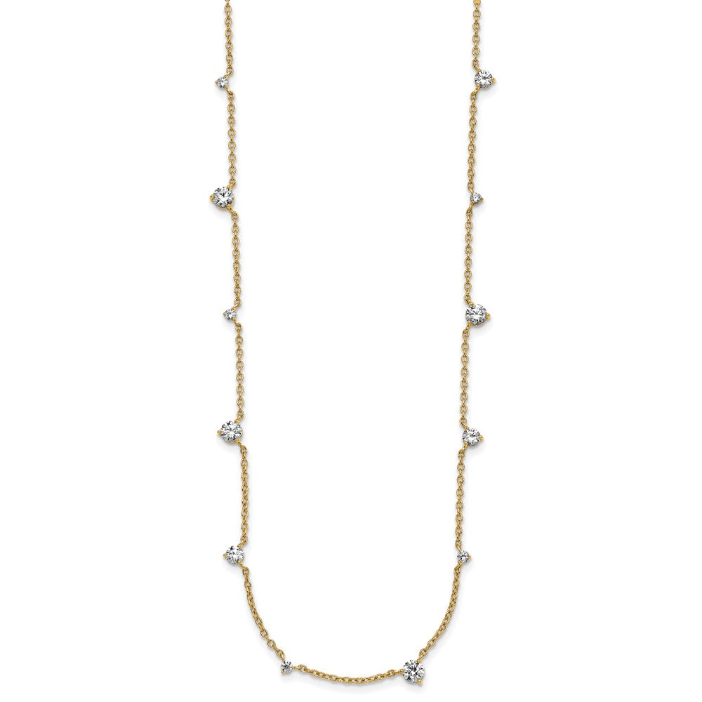 14K Yellow Gold True Origin 2 1/10 Carat Lab Grown Diamond Vs Def Ten Station 16 Inch Necklace