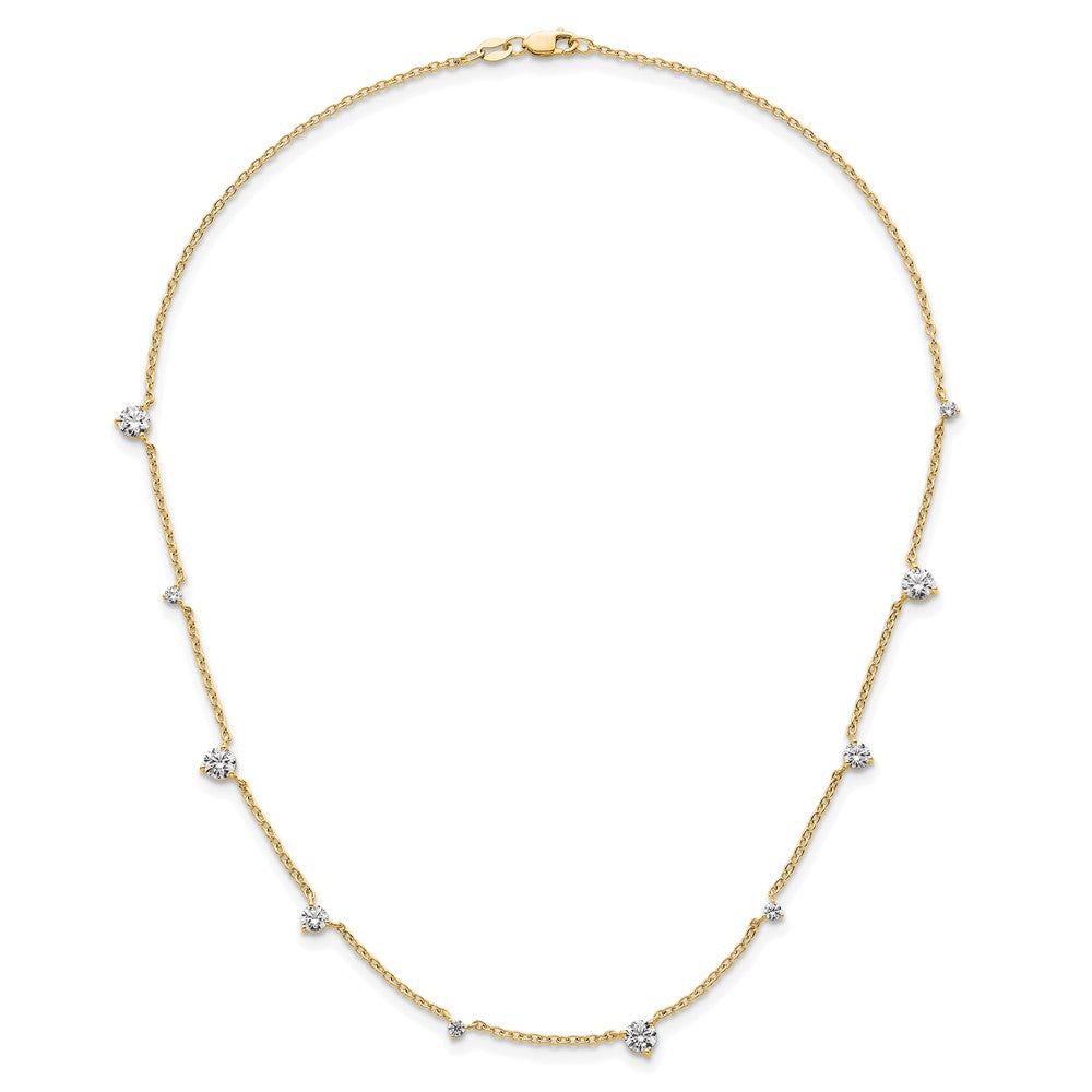 14K Yellow Gold True Origin 2 1/10 Carat Lab Grown Diamond Vs Def Ten Station 16 Inch Necklace