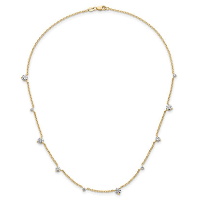 14K Yellow Gold True Origin 2 1/10 Carat Lab Grown Diamond Vs Def Ten Station 16 Inch Necklace
