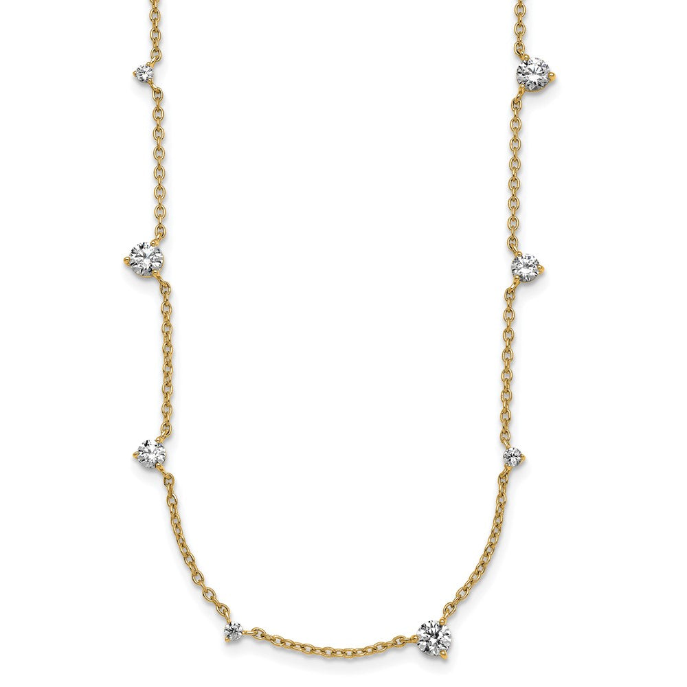 14K Yellow Gold True Origin 2 1/10 Carat Lab Grown Diamond Vs Def Ten Station 16 Inch Necklace