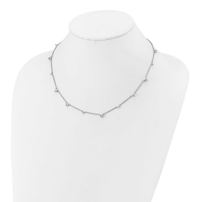 14K White Gold True Origin 2 3/8 Carat Lab Grown Diamond Vs Def Twelve Station 18 Inch Necklace