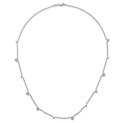 14K White Gold True Origin 2 3/8 Carat Lab Grown Diamond Vs Def Twelve Station 18 Inch Necklace