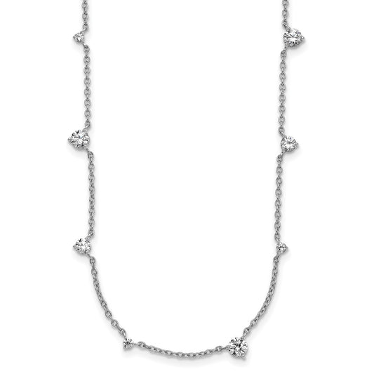 14K White Gold True Origin 2 3/8 Carat Lab Grown Diamond Vs Def Twelve Station 18 Inch Necklace