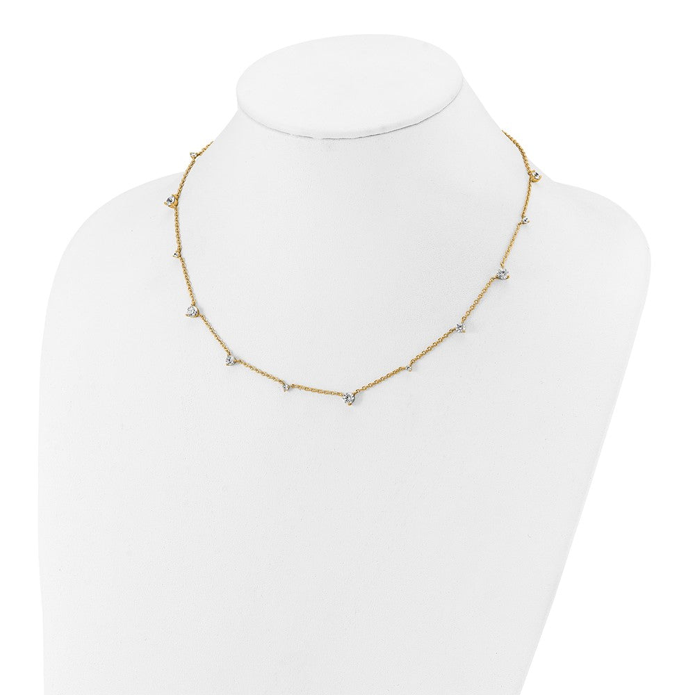 14K Yellow Gold True Origin 2 3/8 Carat Lab Grown Diamond Vs Def Twelve Station 18 Inch Necklace