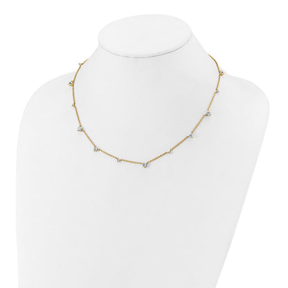14K Yellow Gold True Origin 2 3/8 Carat Lab Grown Diamond Vs Def Twelve Station 18 Inch Necklace