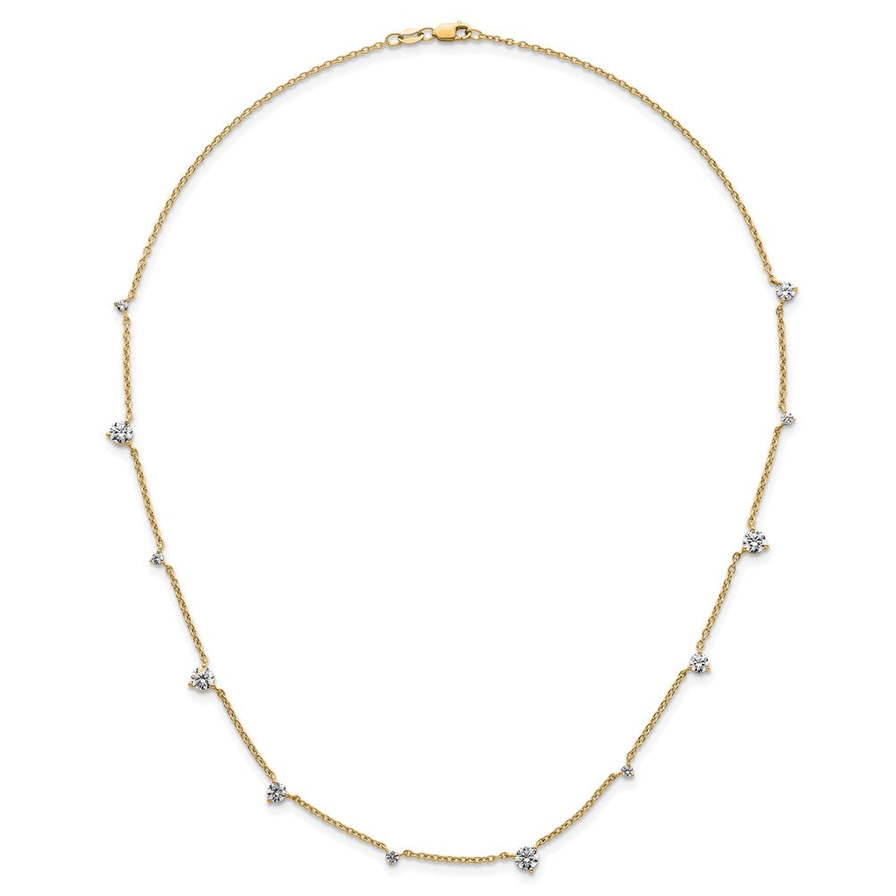 14K Yellow Gold True Origin 2 3/8 Carat Lab Grown Diamond Vs Def Twelve Station 18 Inch Necklace