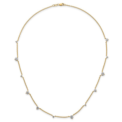14K Yellow Gold True Origin 2 3/8 Carat Lab Grown Diamond Vs Def Twelve Station 18 Inch Necklace