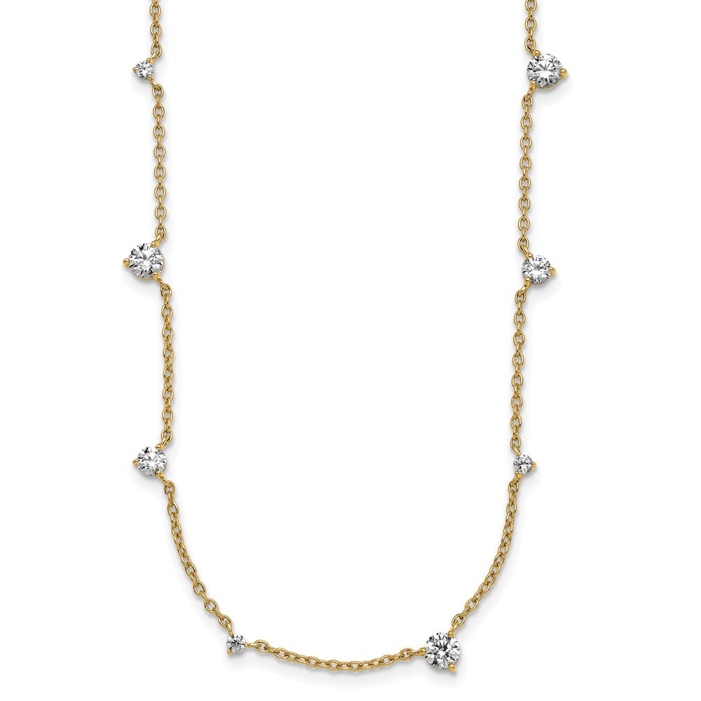 14K Yellow Gold True Origin 2 3/8 Carat Lab Grown Diamond Vs Def Twelve Station 18 Inch Necklace