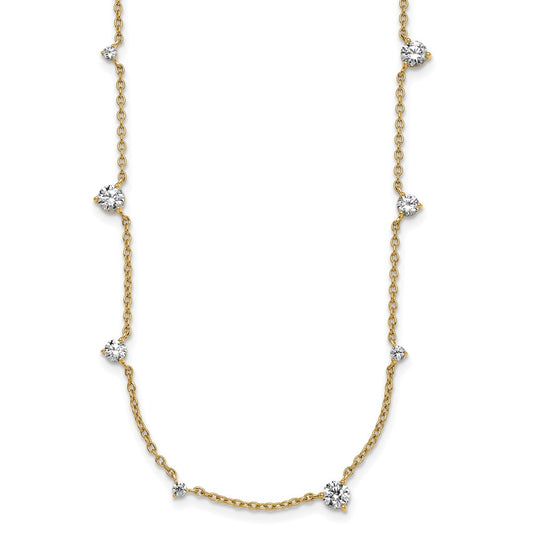 14K Yellow Gold True Origin 2 3/8 Carat Lab Grown Diamond Vs Def Twelve Station 18 Inch Necklace