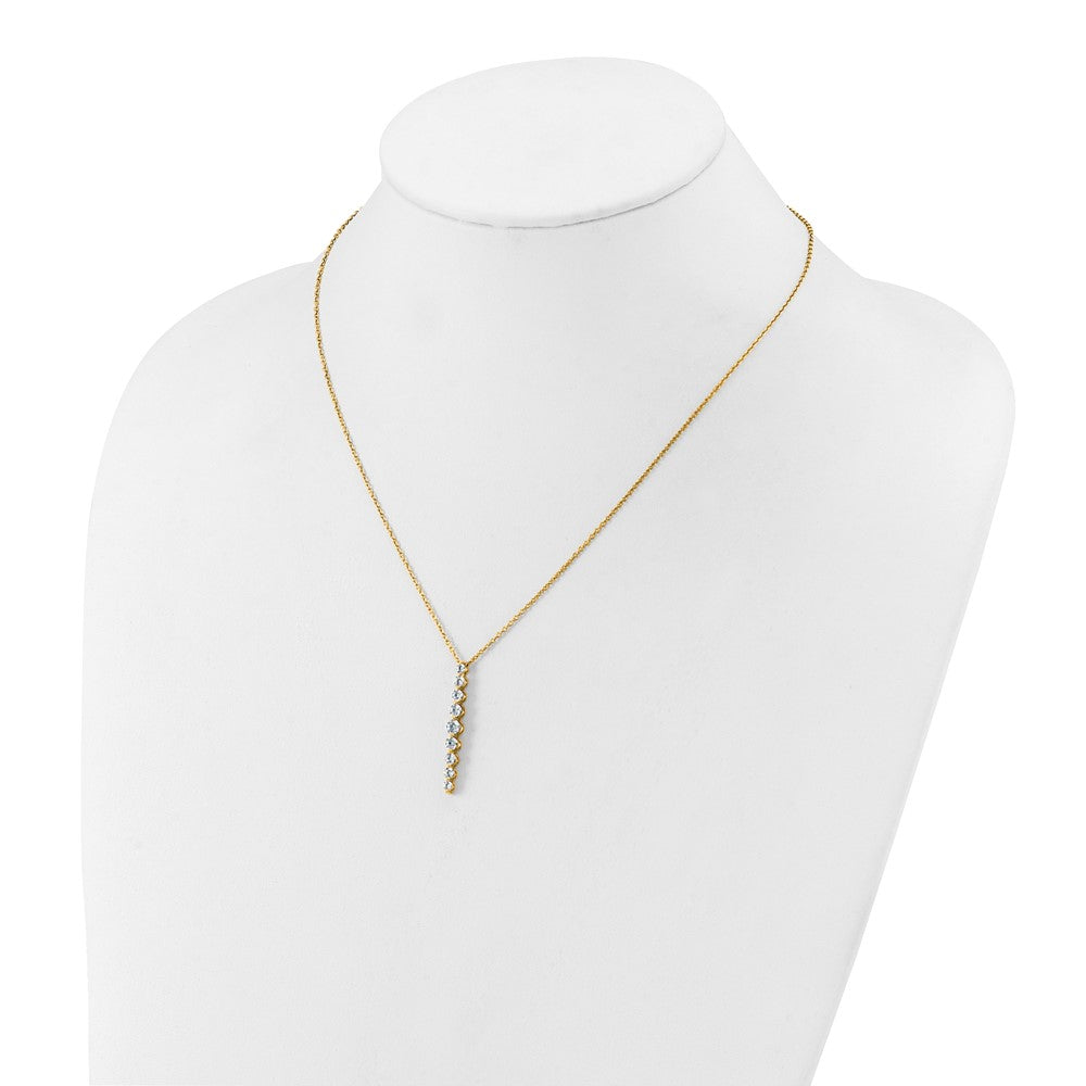 14K Yellow Gold True Origin 1 Carat Lab Grown Diamond Vs Def 18 Inch Vertical Slide Necklace