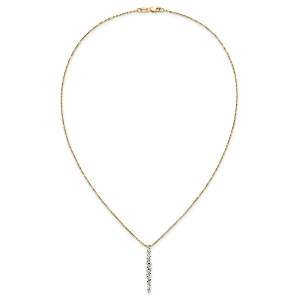 14K Yellow Gold True Origin 1 Carat Lab Grown Diamond Vs Def 18 Inch Vertical Slide Necklace