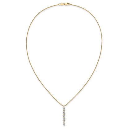 14K Yellow Gold True Origin 1 Carat Lab Grown Diamond Vs Def 18 Inch Vertical Slide Necklace