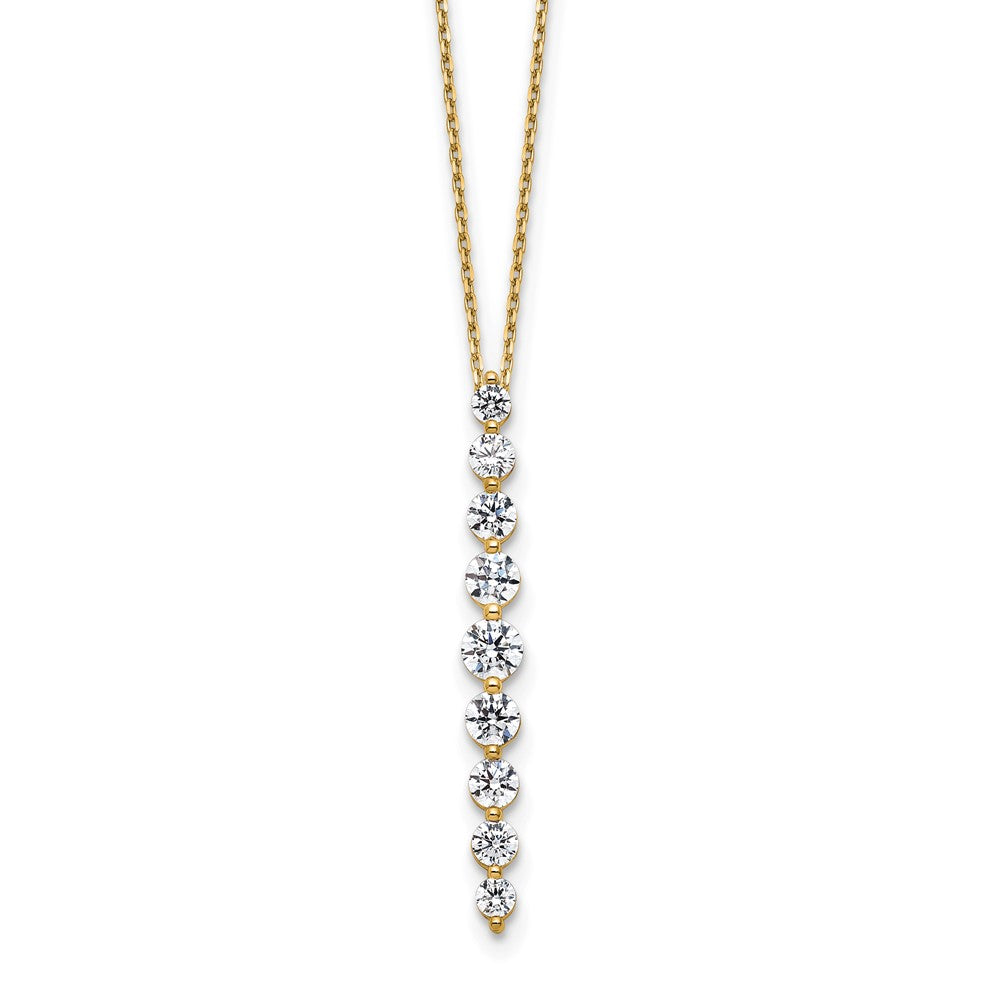 14K Yellow Gold True Origin 1 Carat Lab Grown Diamond Vs Def 18 Inch Vertical Slide Necklace