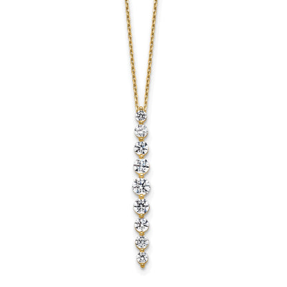 14K Yellow Gold True Origin 1 Carat Lab Grown Diamond Vs Def 18 Inch Vertical Slide Necklace
