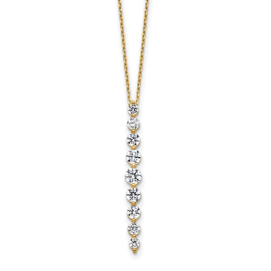 14K Yellow Gold True Origin 1 Carat Lab Grown Diamond Vs Def 18 Inch Vertical Slide Necklace
