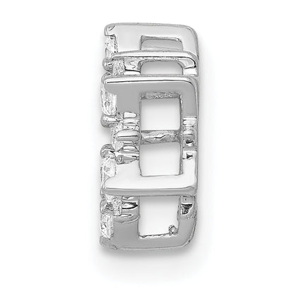 10K White Gold Diamond Fancy Circle Chain Slide