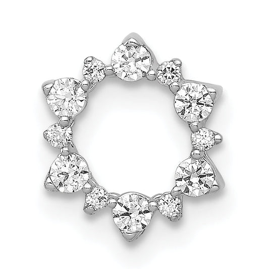 10K White Gold Diamond Fancy Circle Chain Slide