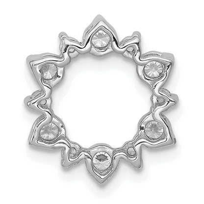 14k White Gold 5/8 Ct. Lab Grown Diamond VS/SI+ G+ Fashion Circle Chain Slide Pendant
