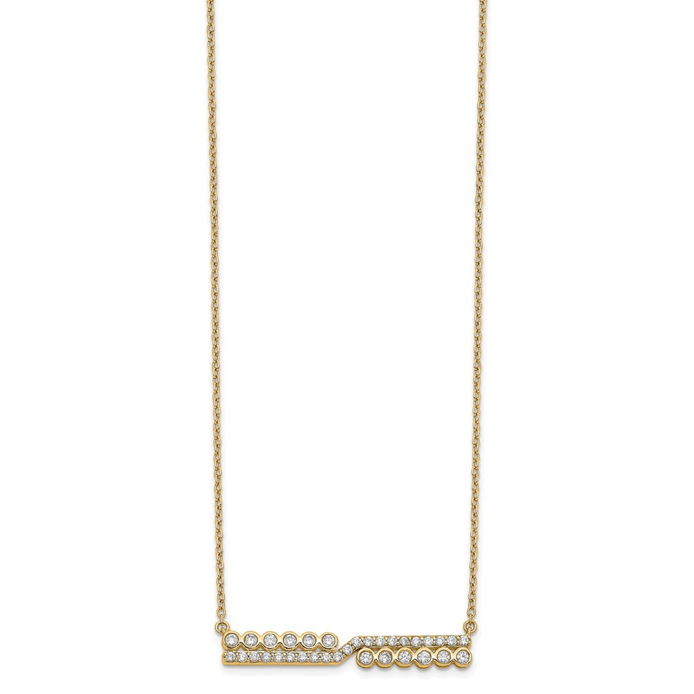 14k Yellow Gold Lab Grown Diamond VS/SI+ G+ Bar Necklace
