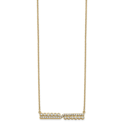 14k Yellow Gold Lab Grown Diamond VS/SI+ G+ Bar Necklace