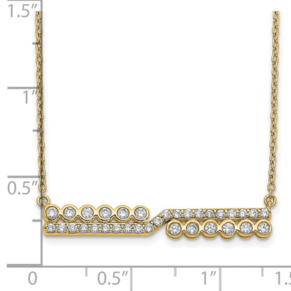 14k Yellow Gold Lab Grown Diamond VS/SI+ G+ Bar Necklace
