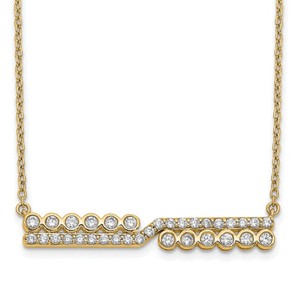 14k Yellow Gold Lab Grown Diamond VS/SI+ G+ Bar Necklace