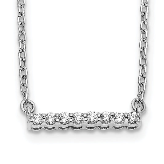 10K White Gold Diamond Bar 18 Inch Necklace
